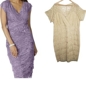 NEW Roaman's Tiered Lace Formal Midi Dress Plus Size